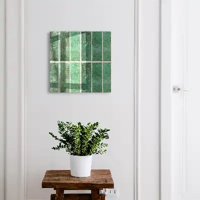 Decorative key box Green pattern of elegant rectangles