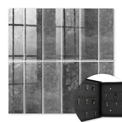 Key cabinet Gray tiles emphasizing modernity