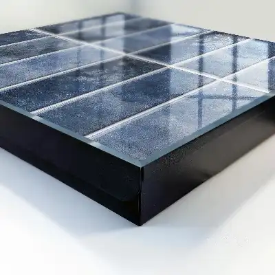 Key box for home Blue tiles in a geometric arrangement