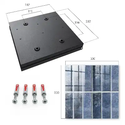 Key box for home Blue tiles in a geometric arrangement