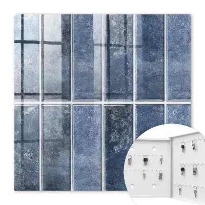 Key box for home Blue tiles in a geometric arrangement