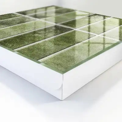 Decorative key box Green tiles in various shades