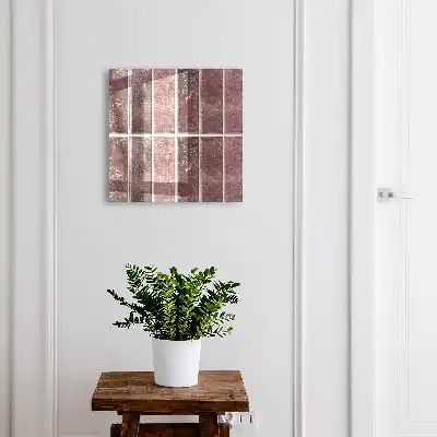 Wall mounted key cabinet Burgundy tiles with an elegant texture