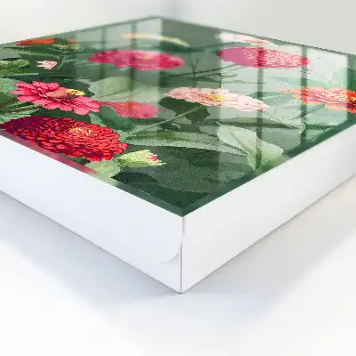 Decorative key box A blooming garden surrounded by greenery