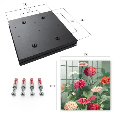 Decorative key box A blooming garden surrounded by greenery