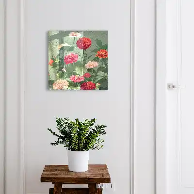 Decorative key box A blooming garden surrounded by greenery