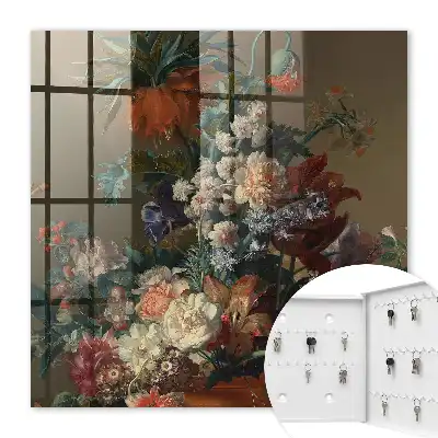Wall mounted key box A classic floral arrangement bouquet