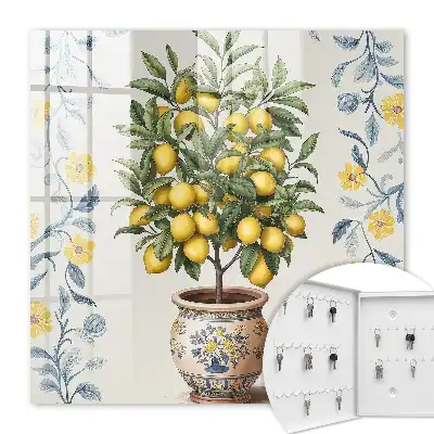 Key box for home Lemon tree in the decorative background