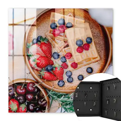Key cabinet Fruit breakfast on a wooden plate