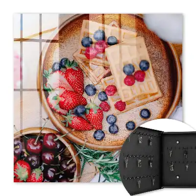 Key cabinet Fruit breakfast on a wooden plate
