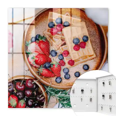 Key cabinet Fruit breakfast on a wooden plate