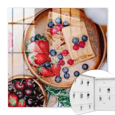 Key cabinet Fruit breakfast on a wooden plate