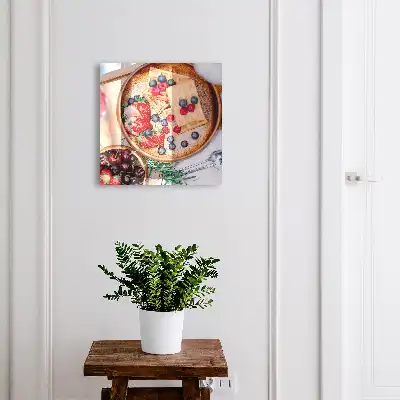 Key cabinet Fruit breakfast on a wooden plate