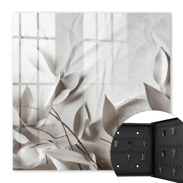 Decorative key box Fabric of leaves in a plain background
