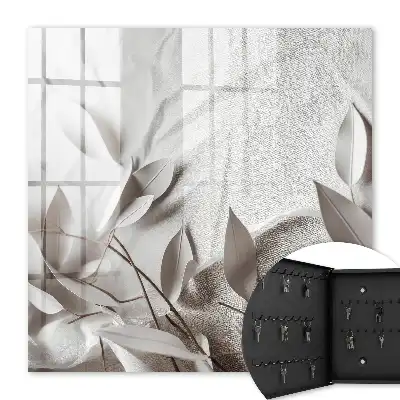 Decorative key box Fabric of leaves in a plain background
