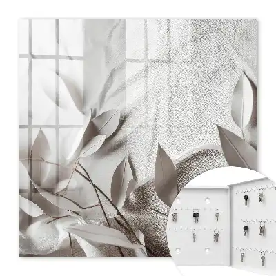 Decorative key box Fabric of leaves in a plain background