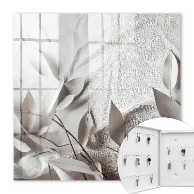 Decorative key box Fabric of leaves in a plain background