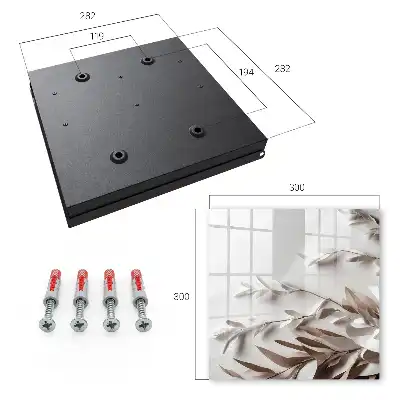 Wall mounted key cabinet Leaves of beige elegance
