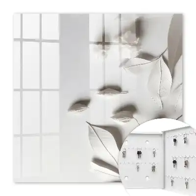Key cabinet White leaves in the background