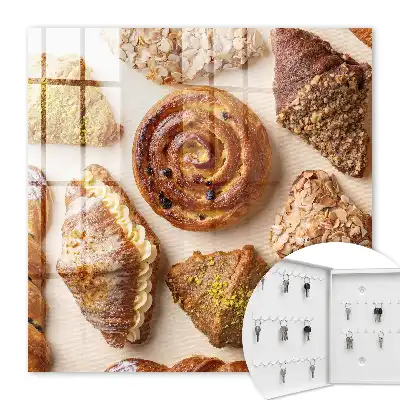 Wall mounted key cabinet Sweet treats with almonds are delightful