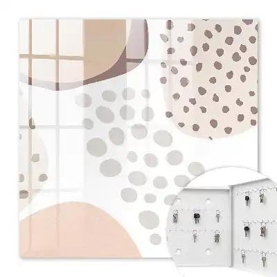 Wall mounted key box Organic shapes in muted colors