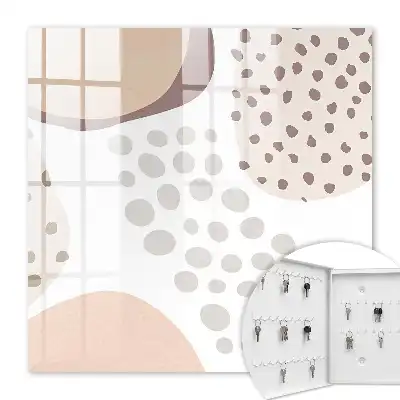 Wall mounted key box Organic shapes in muted colors