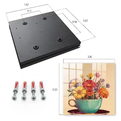 Key box for home Flowers in a cup on a beige background