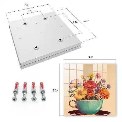 Key box for home Flowers in a cup on a beige background