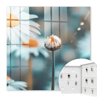 Wall mounted key cabinet Floral lightness blurred background