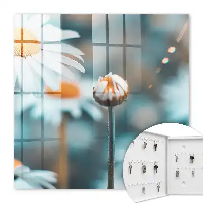 Wall mounted key cabinet Floral lightness blurred background