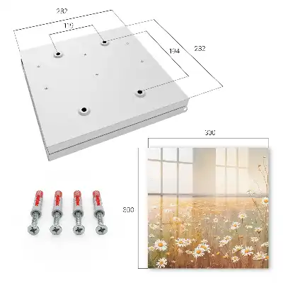 Wall mounted key box The flower meadow of daisies calms down