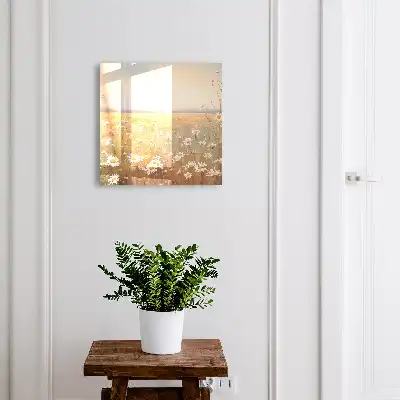 Wall mounted key box The flower meadow of daisies calms down