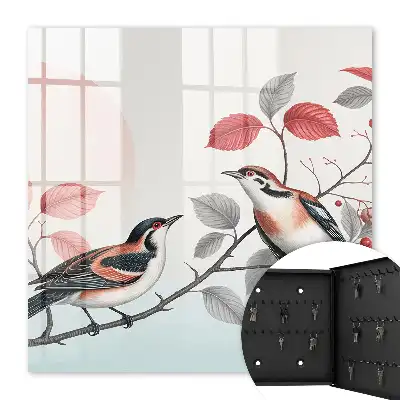 Decorative key box Birds nature pastel background