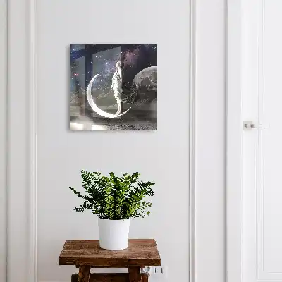 Wall mounted key cabinet A cosmic fantasy with a starry sky