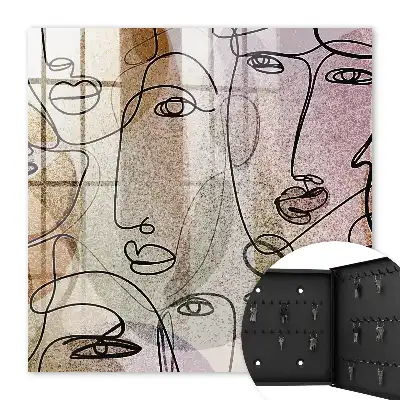 Decorative key box Line art in pastel colors