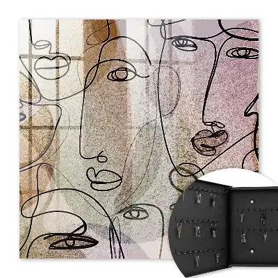 Decorative key box Line art in pastel colors