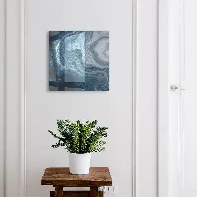 Wall mounted key cabinet A cosmic vortex in shades of navy blue