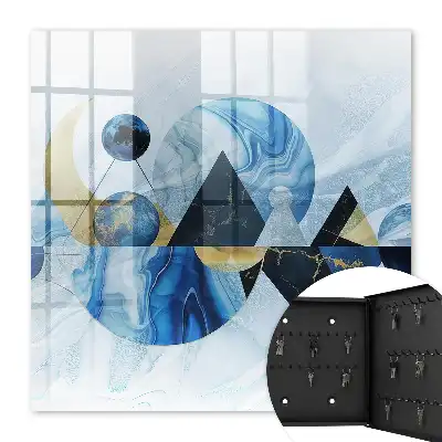 Key cabinet Cosmic abstraction in blue tones