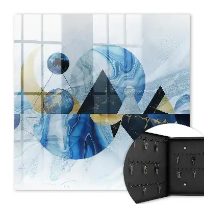 Key cabinet Cosmic abstraction in blue tones