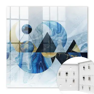 Key cabinet Cosmic abstraction in blue tones