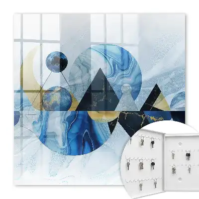 Key cabinet Cosmic abstraction in blue tones