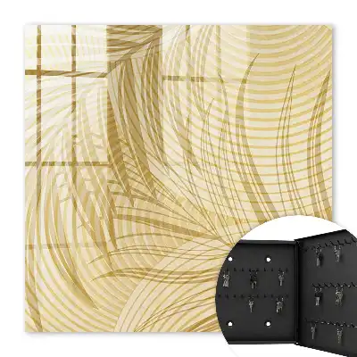 Wall mounted key box Leaves of nature in beige tones
