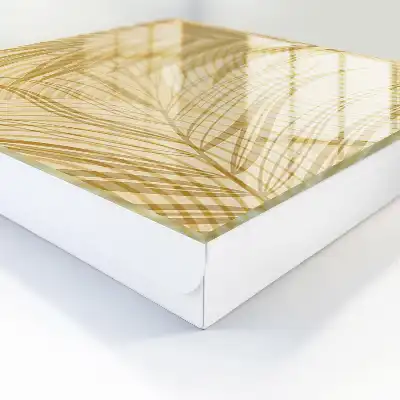 Wall mounted key box Leaves of nature in beige tones