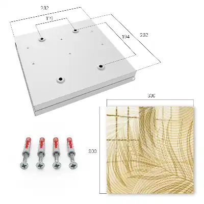 Wall mounted key box Leaves of nature in beige tones