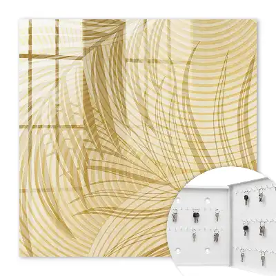 Wall mounted key box Leaves of nature in beige tones