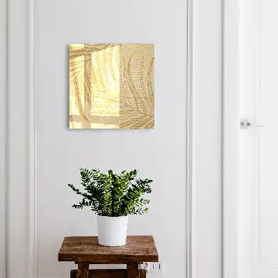 Wall mounted key box Leaves of nature in beige tones