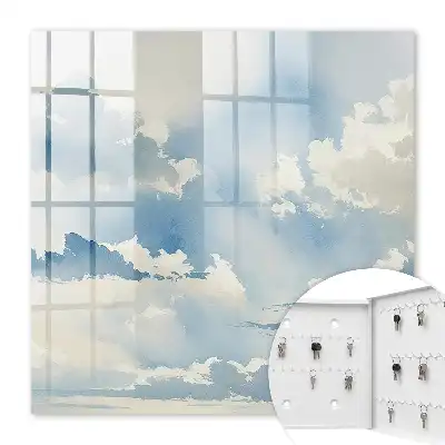 Decorative key box Cloudy sky in shades of blue