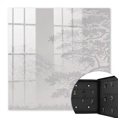 Wall mounted key cabinet The castle landscape is delicate