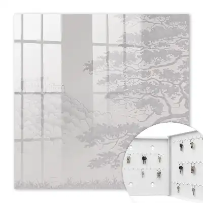 Wall mounted key cabinet The castle landscape is delicate