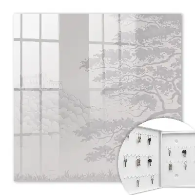 Wall mounted key cabinet The castle landscape is delicate